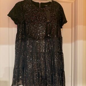 Lulu's Shimmering Black Sequin Dress
